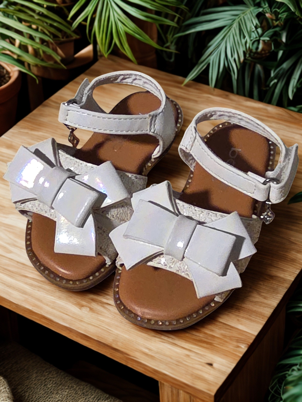 bebe - White Bow Ankle-Strap Toddler Girl Sandals